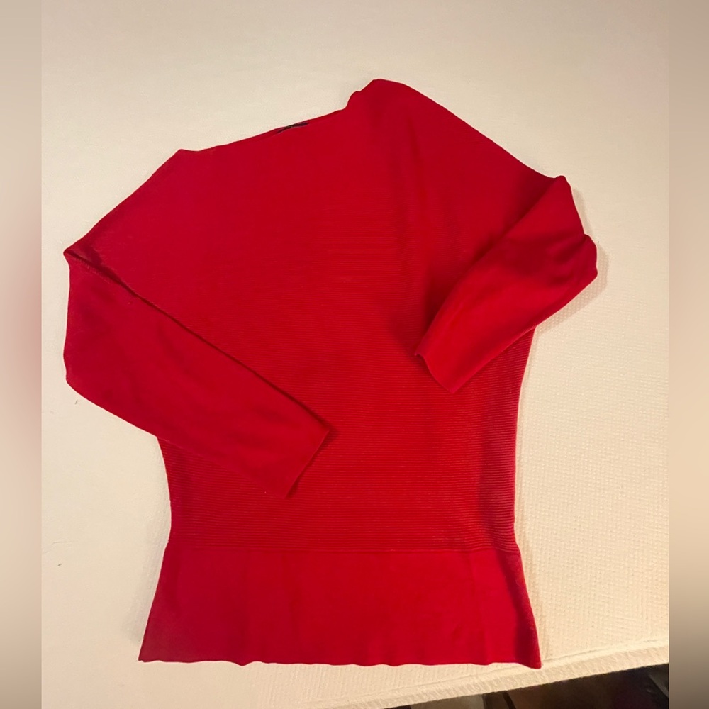 Banana Republic | Off-the-Shoulder | Asymmetrical | Boat Neck Red | Sweater | L